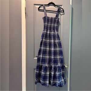 Hill House Blue and White Ruffled Smocked Sundress